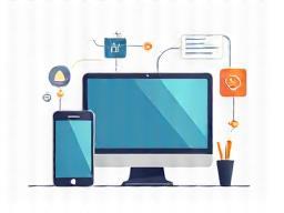 Illustration showing a computer screen and mobile phone with connection lines